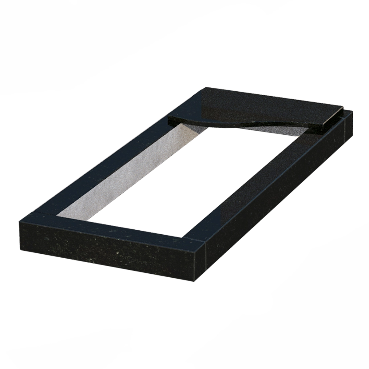 Основне Квітник на могилу довжиною 136 см 1360x600x100 з граніту серія Базіс з полірованими фасками Коростишівського кар'єру cv-kor-pf-1360-600-4-volna-1-st