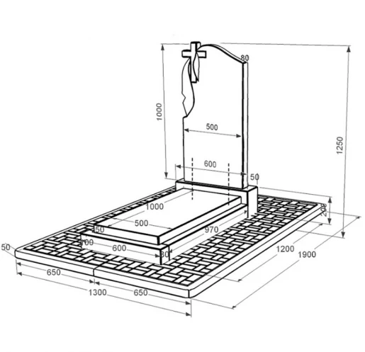 Размеры Гранитный памятник с крестом резной одинарный из черного гранита Коростышев с плащаницей резной к12-kor-pf-100-50-08-142-pbd2