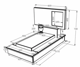 Розміри Мармуровий пам'ятник білого кольору одинарний з білого мармуру Волокас без різьблених робіт к7-vol-pf-40-80-05-001-ck