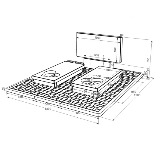 Розміри Гранітний пам'ятник з серцем різьблена робота подвійний із чорного граніту Коростишів к20-kor-npf-50-100-08-001-pbd2
