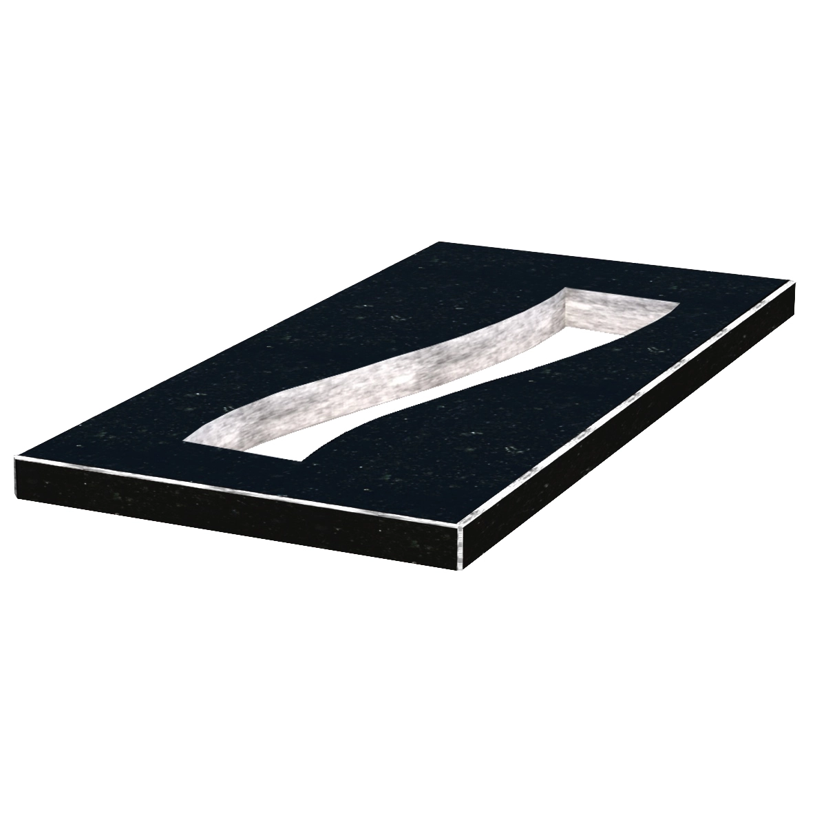 Основное Надгробная плита толщиной 50 мм 1200x600x50 из гранита Коростышевского карьера с неполированными фасками Полоса правая pl-kor-npf-pt-120-60-05-POLOSA-r