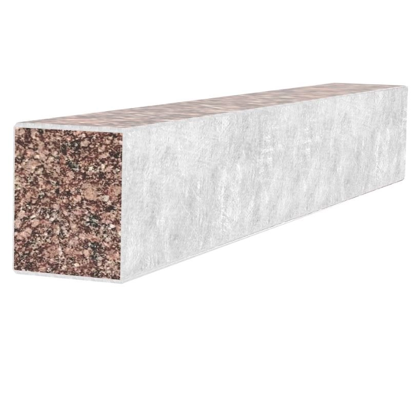 С других сторон Брус для цветника и гробницы 700x100x80 из гранита лицевой (тыльный) с неполированными фасками из Токовского гранита br-tok-npf-70-10-08