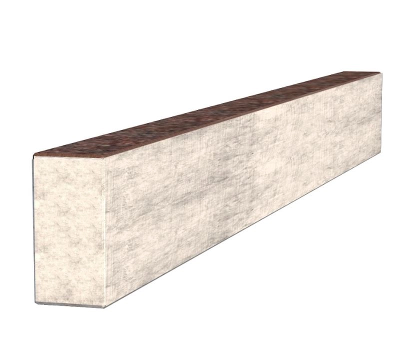 З інших боків Брус для квітника та гробниці коричневого кольору 1000x100x50 бічний з полірованими фасками з Токівського граніту br-tok-pf-100-10-05