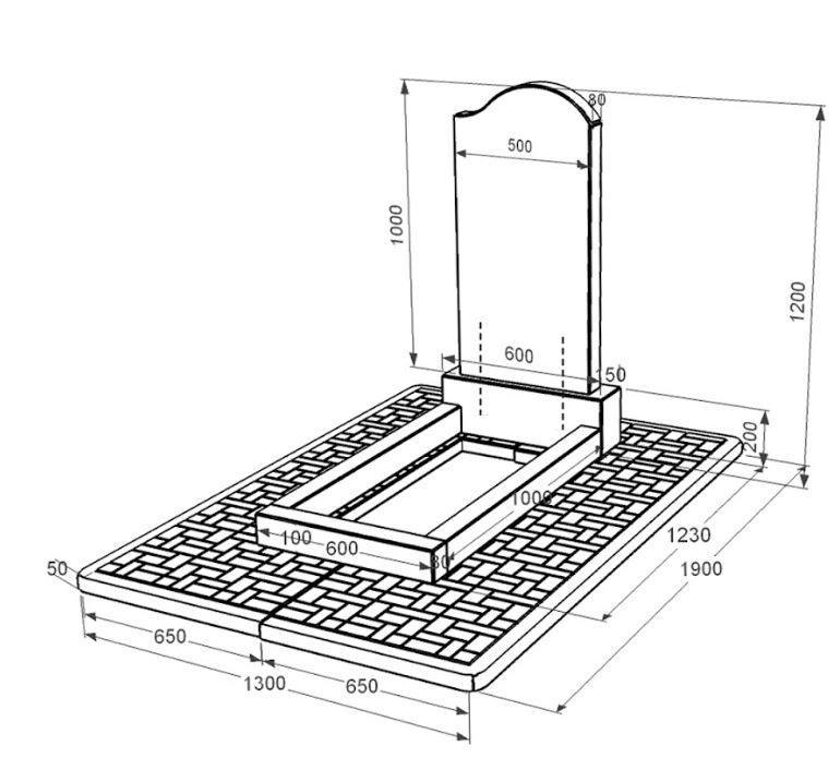 Розміри Пам'ятник на цвинтар з граніту з хвилею різьблений одинарний із чорного граніту Коростишів к2-kor-pf-100-50-08-011-r-pbd2