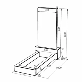 Розміри Гранітний пам'ятник від виробника Україна одинарні серія Базіс серія Базіс 001 із чорного граніту Коростишівського кар'єру к1-kor-npf-80-40-05-001