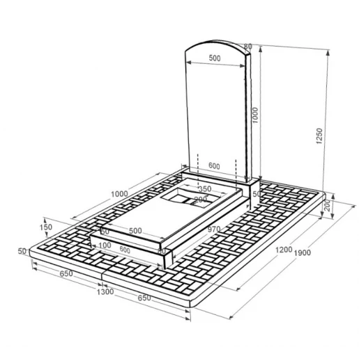 Размеры Гранитный памятник для мужчины одинарный с вырезанным флагом из черного гранита Коростышев Дуга 009 к6-kor-npf-100-50-08-009-pbd2