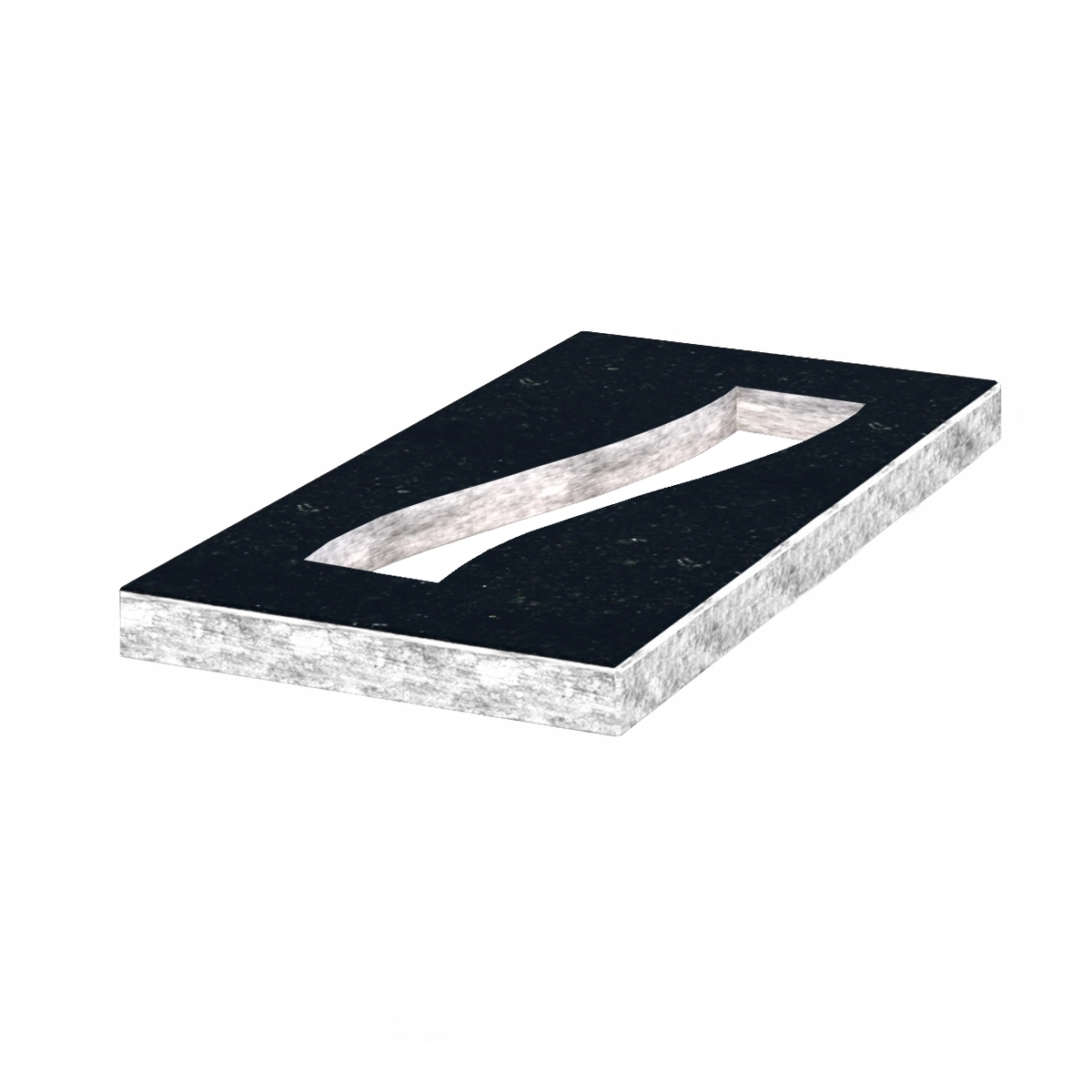 Основне Надгробна плита товщиною 5 см 800x400x50 з граніту Смуга із неполірованими фасками Коростишівського кар'єру права pl-kor-npf-npt-80-40-05-POLOSA-r