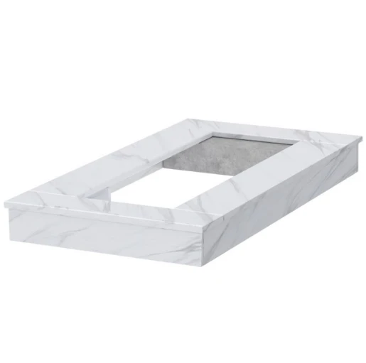 Цоколь на кладовище прямокутний з білого мармуру Волокас ck-vol-pf-143-80-14