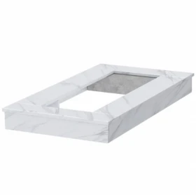 Цоколь на кладовище прямокутний з білого мармуру Волокас ck-vol-pf-143-80-14