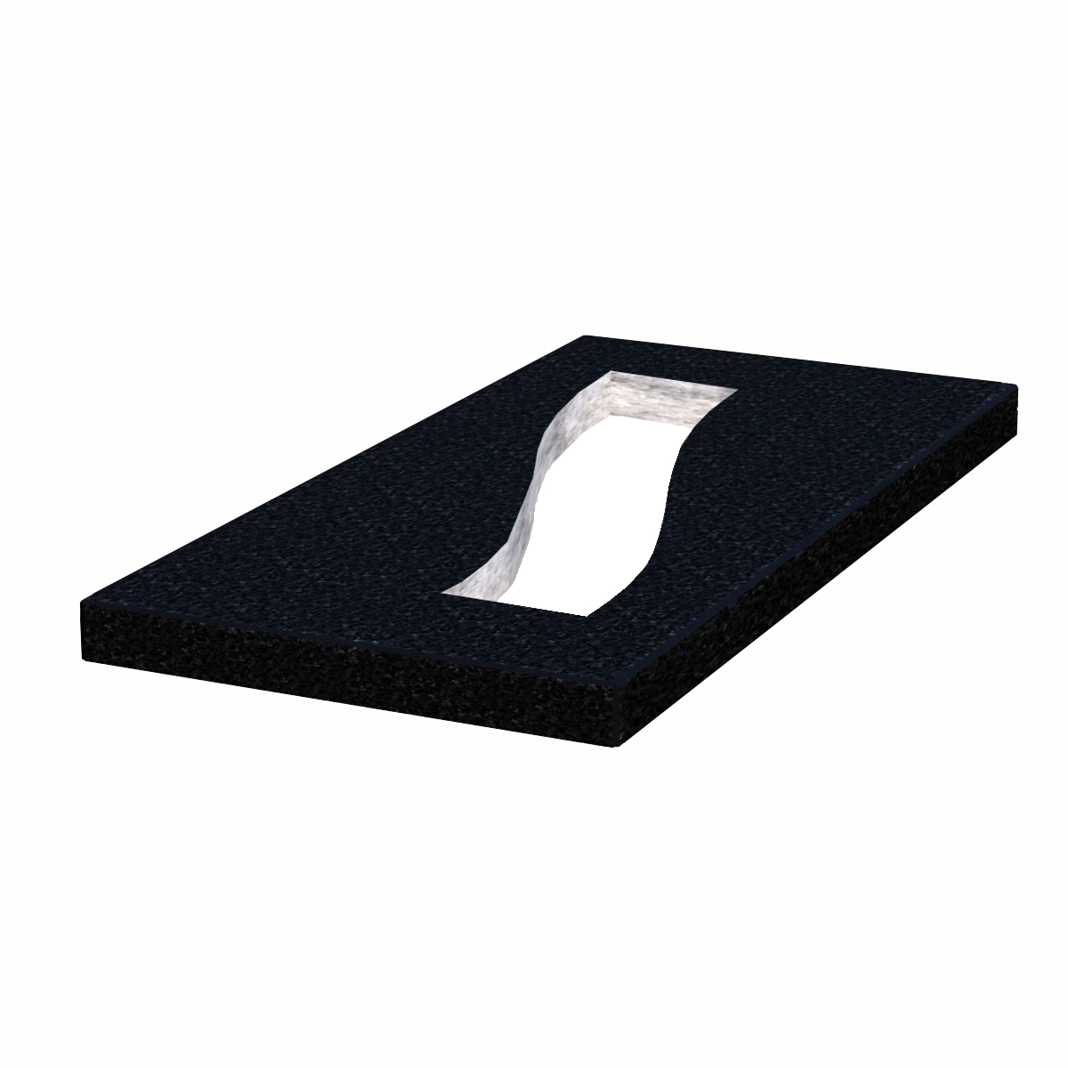 Основне Надгробна плита на могилу 1000x500x50 з граніту Букинського кар'єру з полірованими фасками Смуга ліва pl-buk-pf-pt-100-50-05-POLOSA-l