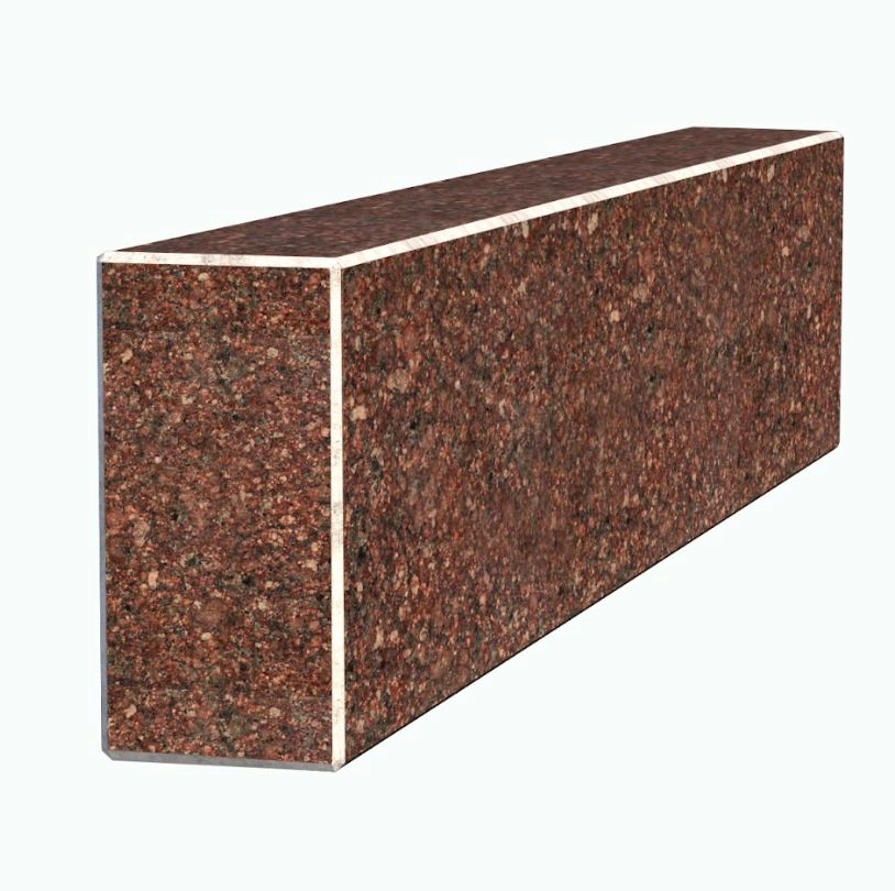 Основное Брус для цветника и гробницы из Ток гранита 500x100x50 лицевой (тыльный) с неполированными фасками br-tok-npf-50-10-05