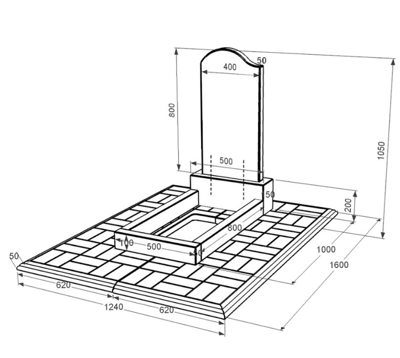 Розміри Гранітний пам'ятник стела 80x40 см одинарний із чорного граніту Коростишів з хвилею різьблений к2-kor-pf-80-40-05-011-l-pbd1