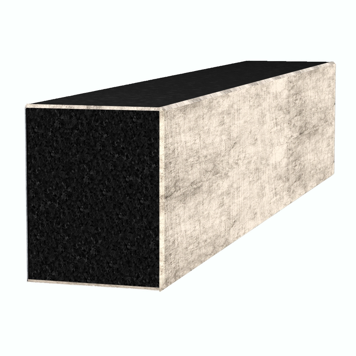 С других сторон Брус для цветника на могилу длиной 60 см  из гранита лицевой с не полированными фасками Букинского карьера br-buk-npf-60-10-08