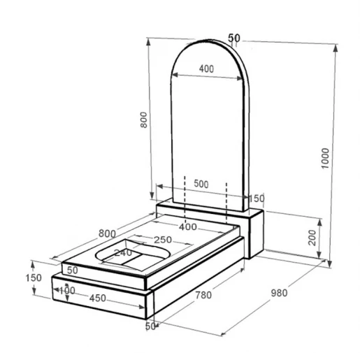 Размеры Надгробие на могилу из гранита неполированные фаски одинарное из черного гранита Коростышев с листом резная работа к13-kor-npf-80-40-05-006
