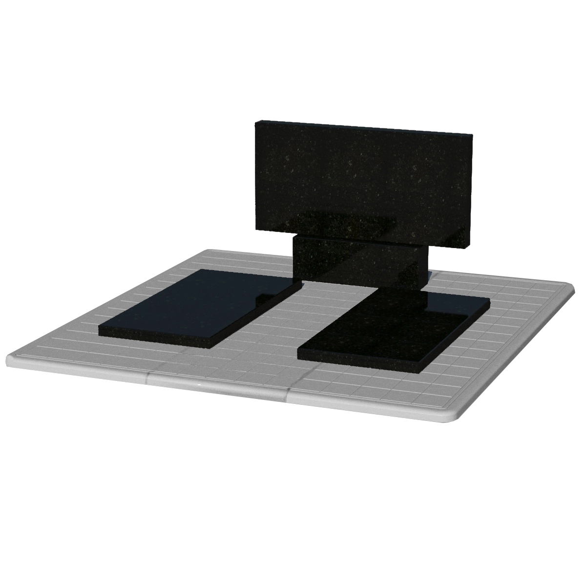 У комплексі Протиусадкова плита під пам'ятник 1950x1800x50 без отвору для квітника подвійна серія Квадрат pbd-Kvadrat-195-180-05