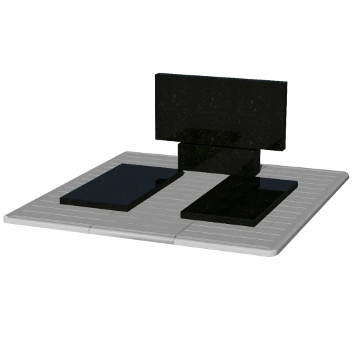 У комплексі Протиусадкова плита під пам'ятник 1950x1800x50 без отвору для квітника подвійна серія Квадрат pbd-Kvadrat-195-180-05