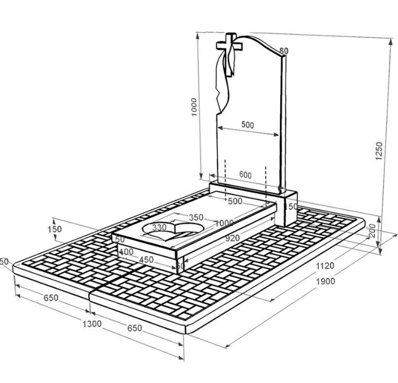 Размеры Гранитный памятник для могили одинарный из черного гранита Коростышев с сердцем резная работа к11-kor-npf-100-50-08-142-pbd2