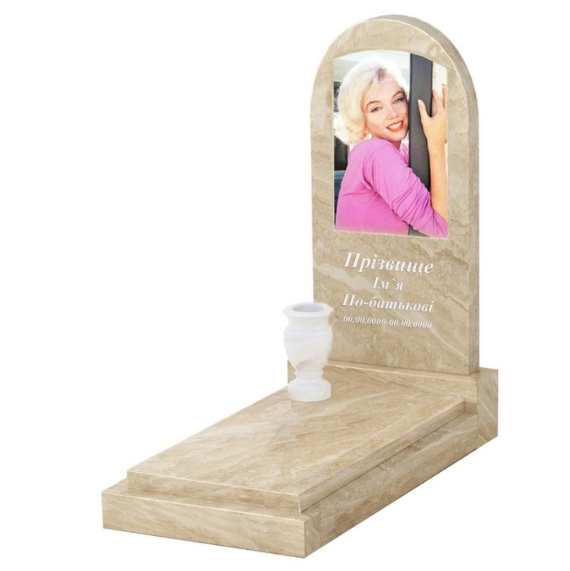 Основне Мармуровий пам'ятник для матері одинарний з мармуру Дайна к12-dan-pf-100-50-08-006