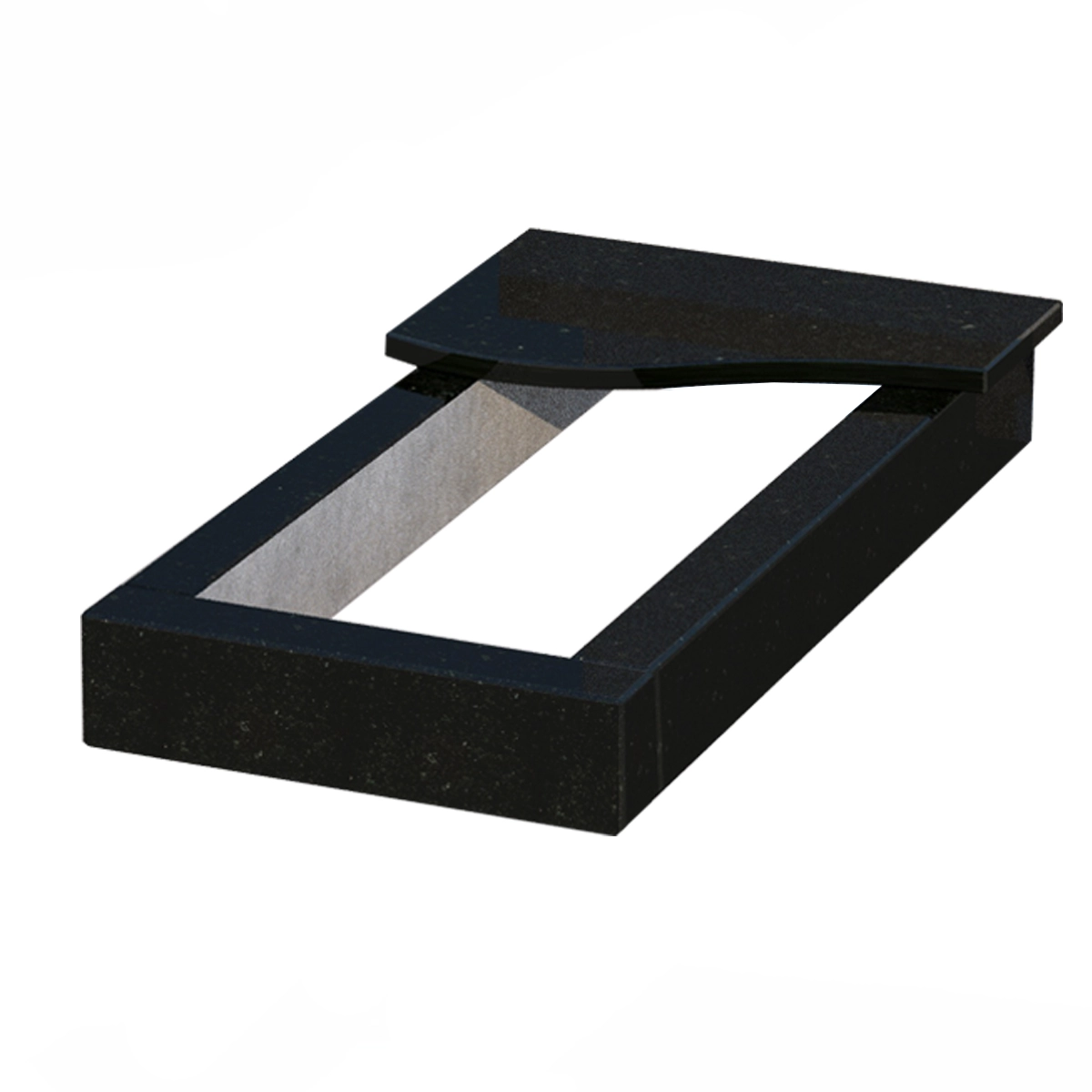 Основное Цветник надгробный производство Украина 850x400x100 из гранита серия Базис с полированными фасками Коростышевского карьера cv-kor-pf-850-400-3-volna-1-np