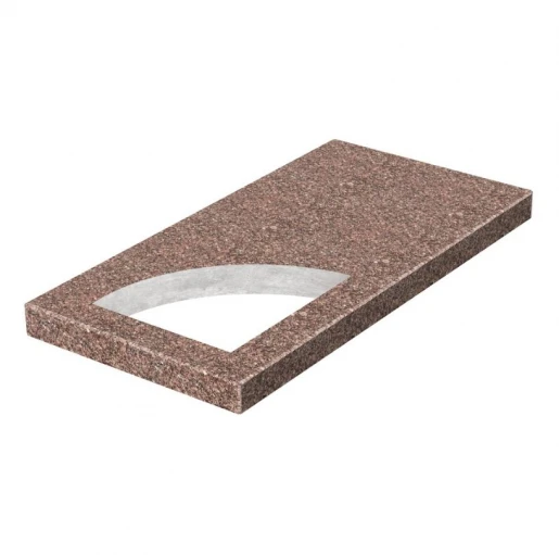 Надгробна плита з вирізаним куточком 800x400x50 з Токівського граніту з полірованими фасками Куточок права pl-tok-pf-pt-80-40-05-KUT-R