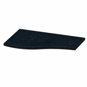 Основное Плита на цветник могилы шириной 35 см 550x350x20 из гранита серия Волна одинарная короткая с полированными фасками Коростышевского карьера левая pnk-kor-pf-55-35-02-l