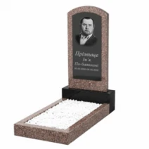 Гранитный памятник дугообразный одинарный из гранита Токовский Коростышевский к2-tok-kor-pf-80-40-05-009