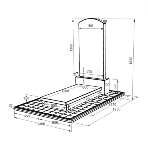Розміри Гранітний пам'ятник елітний одинарний з дугою різьблений із чорного граніту Коростишів Дуга 009 к10-kor-pf-120-60-08-009-pbd3