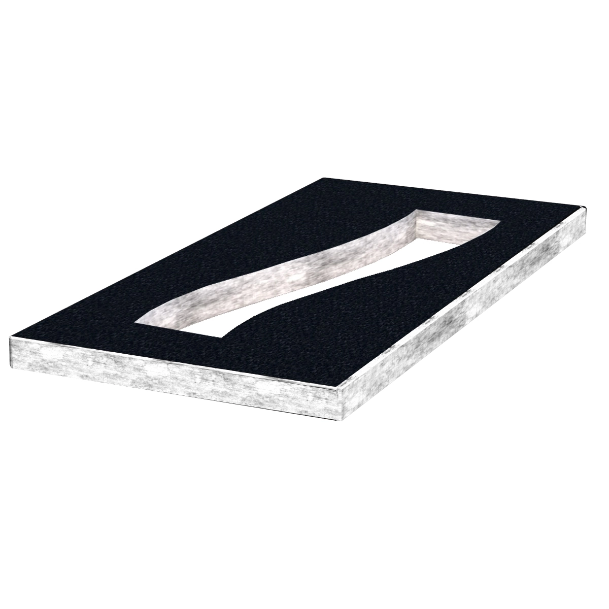 Основное Надгробная плита с неполированными фасками 1200x600x50 из гранита Букинского карьера Полоса правая pl-buk-npf-npt-120-60-05-POLOSA-r