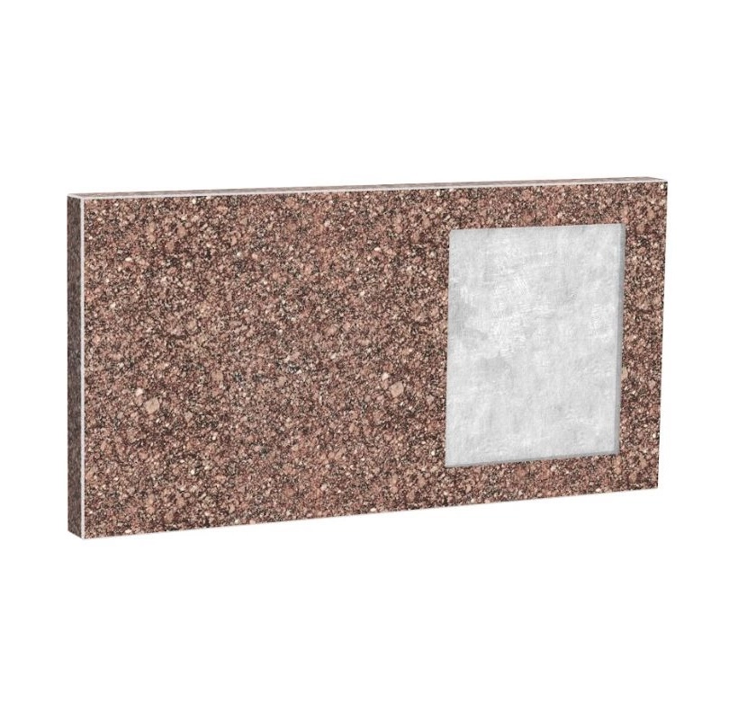 Основне Стела пам'ятника коричнева 400x800x50 з граніту горизонтальна із неполірованими фасками з Токівського граніту ліва stn-tok-npf-40-80-05-001-R