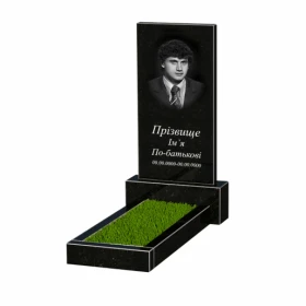 Гранітний пам'ятник від виробника Україна одинарні серія Базіс серія Базіс 001 із чорного граніту Коростишівського кар'єру к1-kor-npf-80-40-05-001