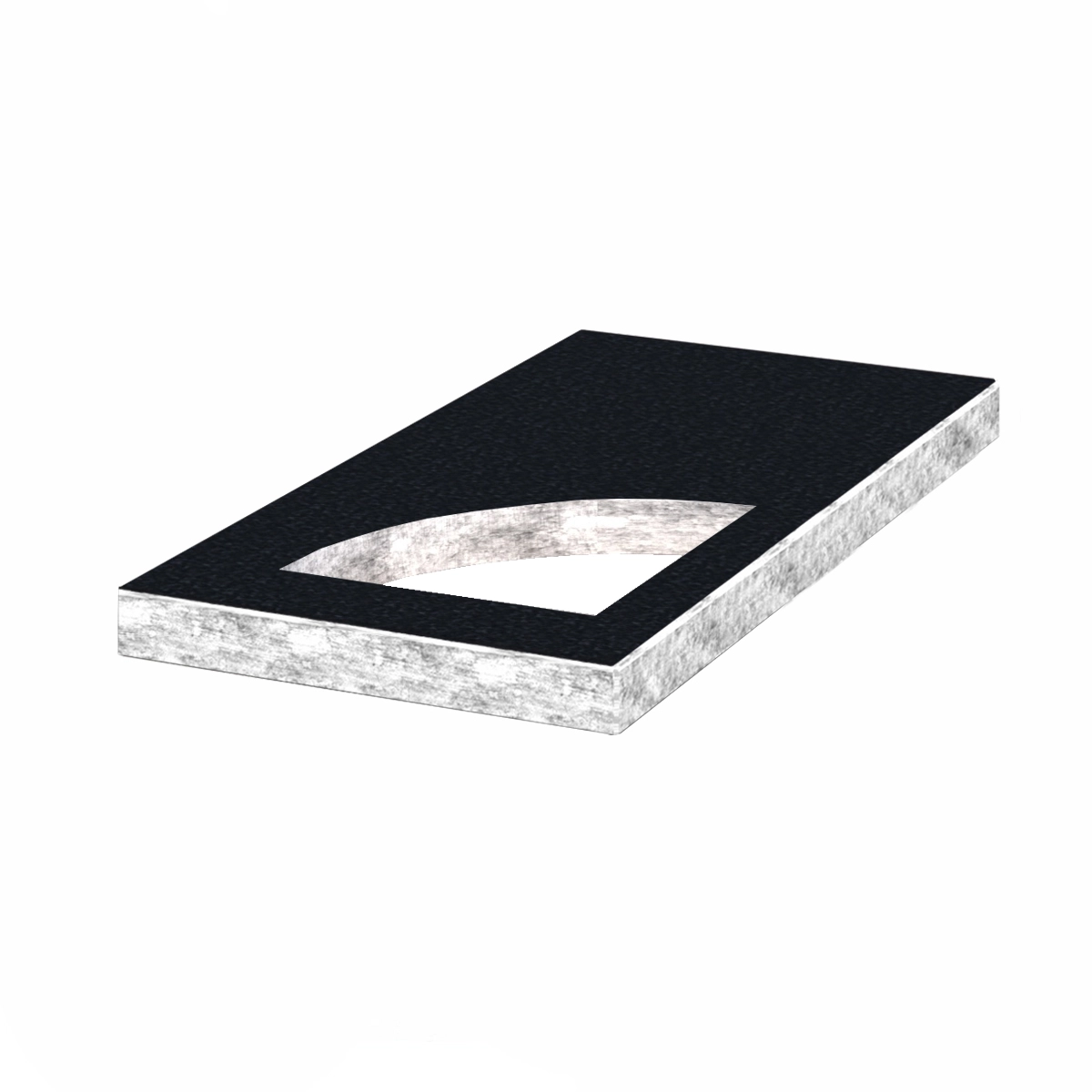 Основне Надгробна плита маленька 800x400x50 з граніту плита Куточок із неполірованими фасками з неполірованими торцями Букинського кар'єру праві pl-buk-npf-npt-80-40-05-KUT-r