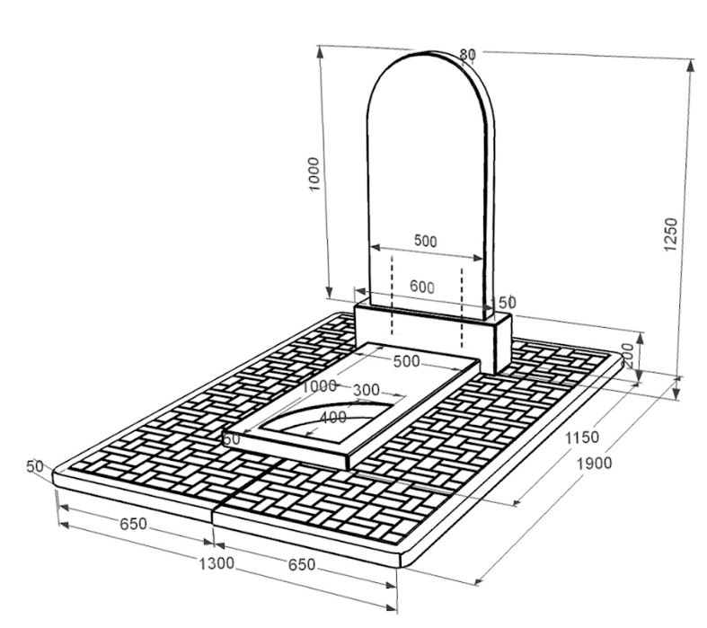 Размеры Гранитный памятник из черного гранита Коростышев одинарный с вырезанным уголком к9-kor-npf-100-50-08-006-pbd2