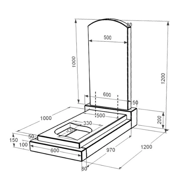 Розміри Пам'ятник на цвинтар з граніту з листом різьблена робота одинарний із чорного граніту Коростишів к13-kor-npf-100-50-08-009