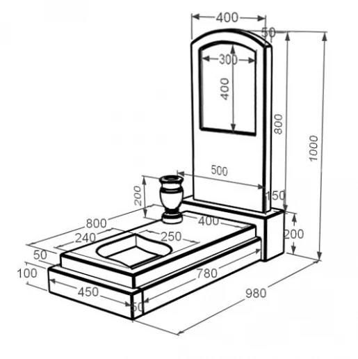 Розміри Пам'ятник із мармуру на одного з мармуру Дайна з листом різьблена робота к13-dan-pf-80-40-05-009
