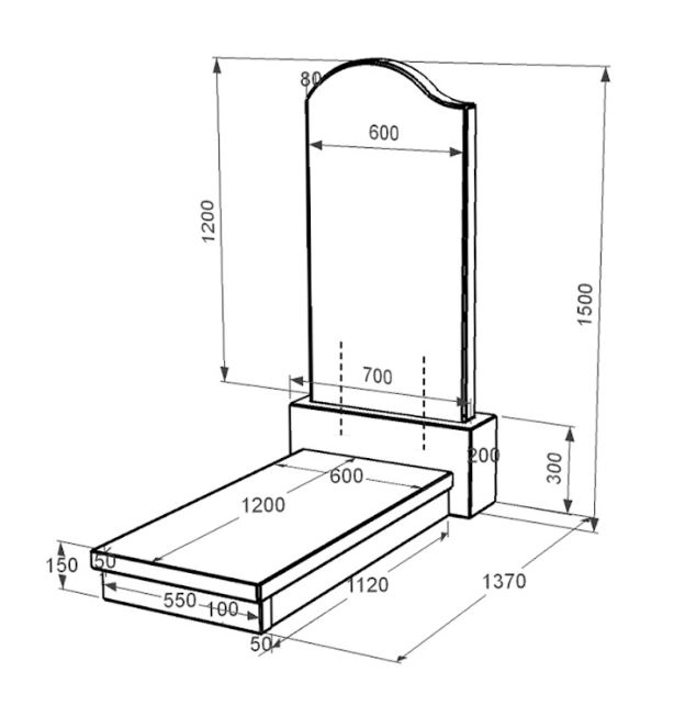Размеры Гранитный памятник большого размера одинарный из черного гранита Коростышев с волной резной к10-kor-npf-120-60-08-011