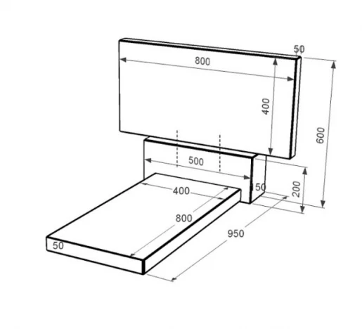 Размеры Гранитный памятник простой без резных работ одинарный из черного гранита Коростышев к7-kor-pf-40-80-05-001