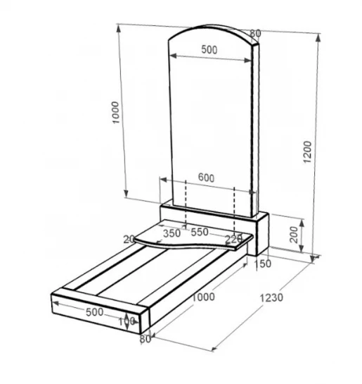 Размеры Гранитный памятник юношам одинарный из черного гранита Коростышев с волной резной к3-kor-pf-100-50-08-009