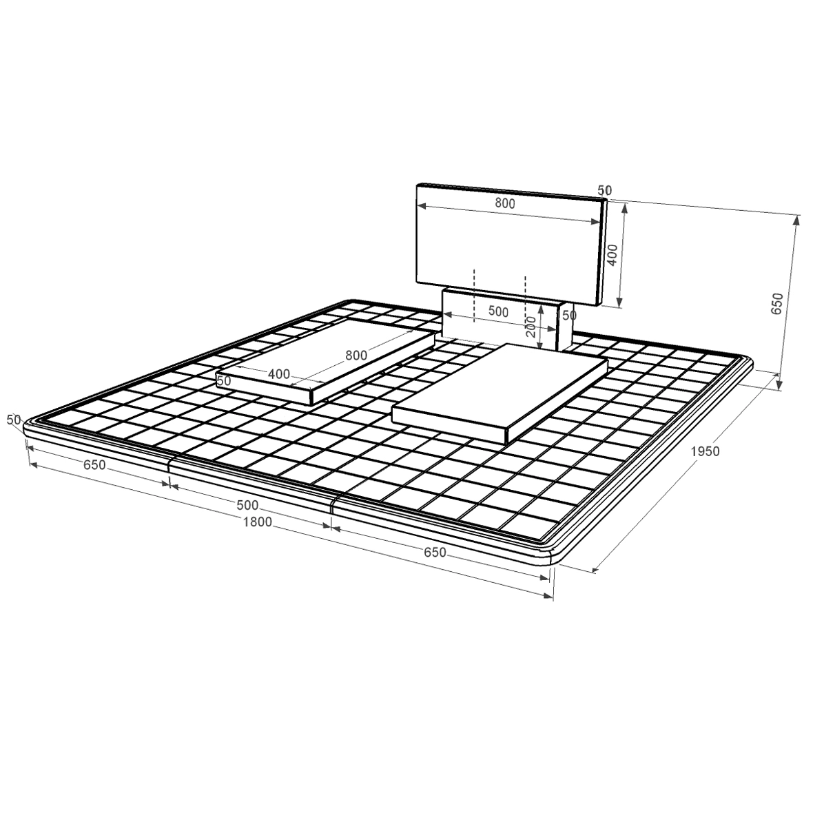 Розміри Гранітна плита на могилу з двома надгробками подвійна із чорного граніту Коростишів з хвилею різьблена к16-kor-npf-40-80-05-001-pbd3
