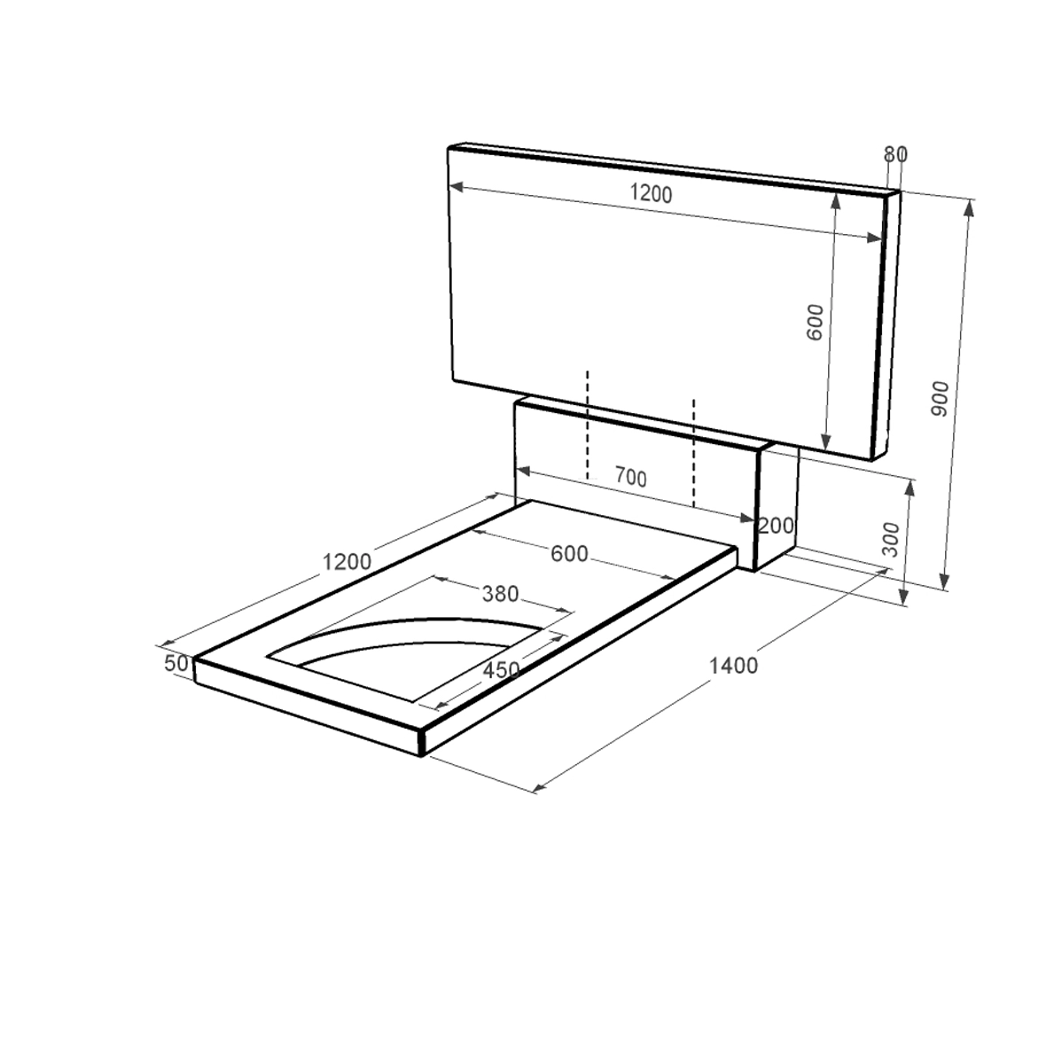 Розміри Граніт надгробок висотою 90 см одинарне із чорного граніту Коростишів з вирізаним куточком к9-kor-npf-60-120-08-001