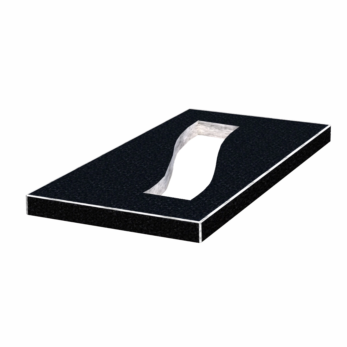 Основне Надгробна плита Букинського кар'єру 1000x500x50 з граніту із неполірованими фасками Смуга ліва pl-buk-npf-pt-100-50-05-POLOSA-l