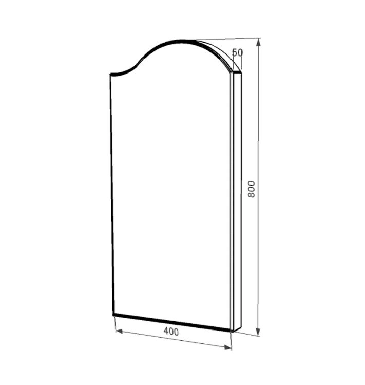 Розміри Стела пам'ятника права 800x400x50 з граніту одинарна із неполірованими фасками Коростишівського кар'єру st-kor-npf-80-40-05-011-r