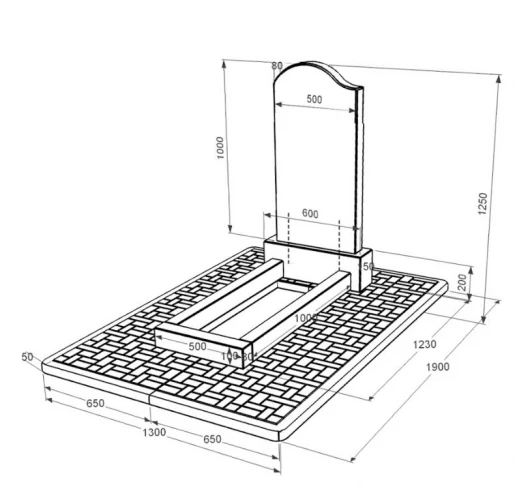 Розміри Гранітна могильна плита для юнаків одинарна із чорного граніту Коростишів з хвилею різьблена к1-kor-pf-100-50-08-011-l-pbd2