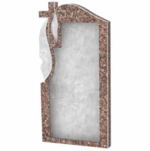 Стела памятника с вертикальным уровнем установки 800x400x50 с неполированными фасками из Токовского гранита левая stn-tok-npf-80-40-05-142-L