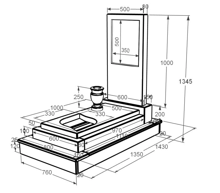 Розміри Мармуровий пам'ятник прямокутної форми одинарний з мармуру Дайна з листом різьблена робота к13-dan-pf-100-50-08-001-ck