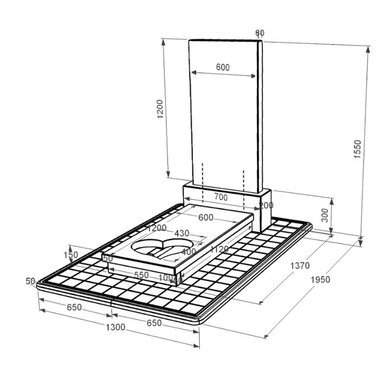 Розміри Пам'ятник із граніту мамі одинарний із чорного граніту Коростишів з серцем різьблена робота к11-kor-npf-120-60-08-001-pbd3