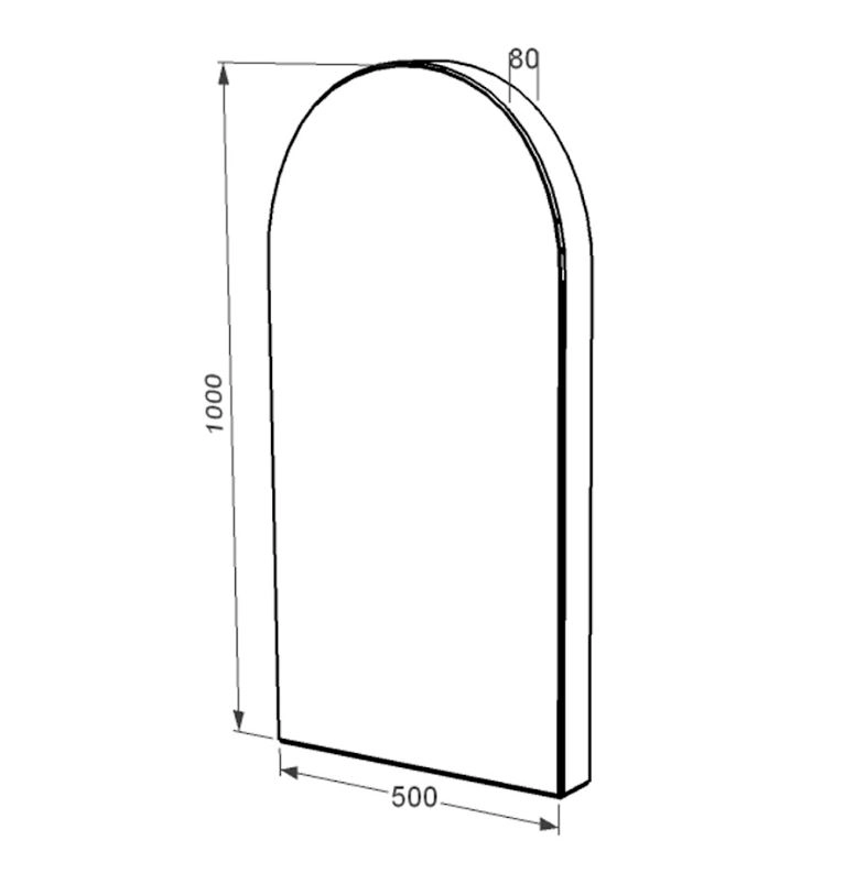 Размеры Стела памятника толщиной 8 см 1000x500x80 из гранита вертикальная с неполированными фасками Коростышевского карьера st-kor-npf-100-50-08-006