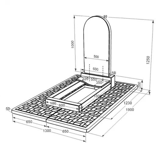 Размеры Гранитный памятник из черного гранита Коростышев одинарный с волной резной к5-kor-npf-100-50-08-006-pbd2