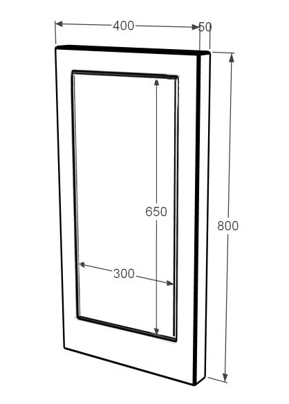 Размеры Стела памятника из Ток гранита 800x400x50 вертикальная с полированными фасками stn-tok-pf-80-40-05-001