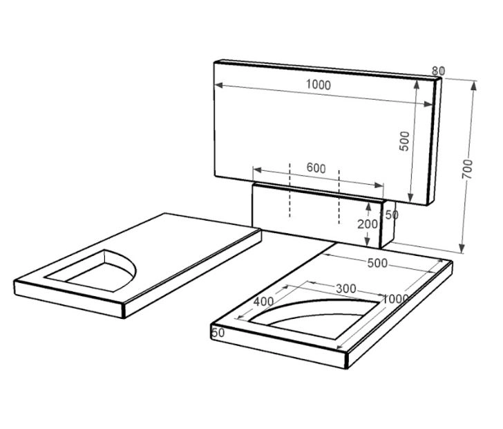 Розміри Пам'ятник на могилу із граніту з вирізаним куточком подвійний із чорного граніту Коростишів к18-kor-pf-50-100-08-001