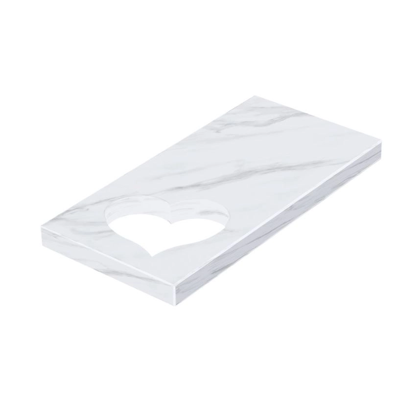 Основне Надгробна плита білого кольору 800x400x50 із мармуру Волокас з полірованими фасками серія Серце ліва pl-vol-pf-pt-80-40-05-SERCE-l